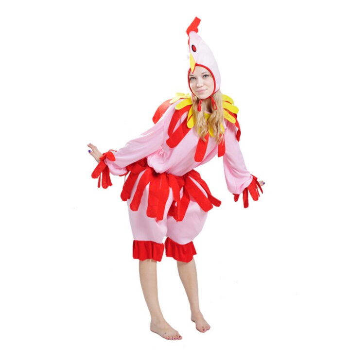 Adult Hen Costume Women Chicken Cosplay Cute Pink Animal Costume 2