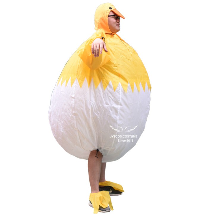 Adult Women Men Inflatable Yellow Chicken Costume Halloween Carnival Holiday Costume 2