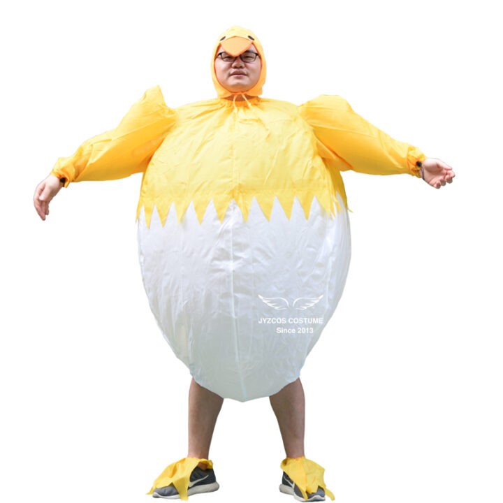Adult Women Men Inflatable Yellow Chicken Costume Halloween Carnival Holiday Costume 6