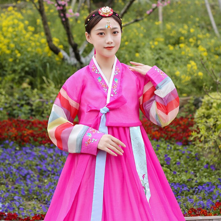 Korean Traditional Women Embroidered Wedding Orthodox Korean Folk Costume 2