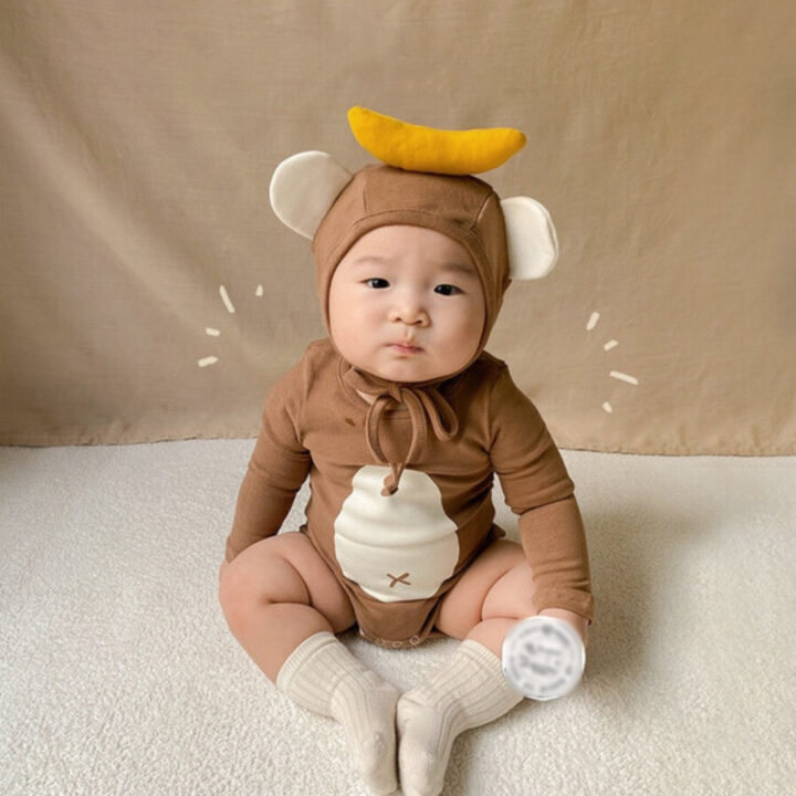 Baby Onesie Little Monkey Top Banana Romper 1
