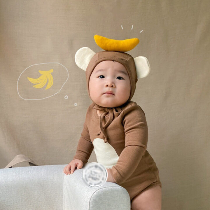 Baby Onesie Little Monkey Top Banana Romper 6