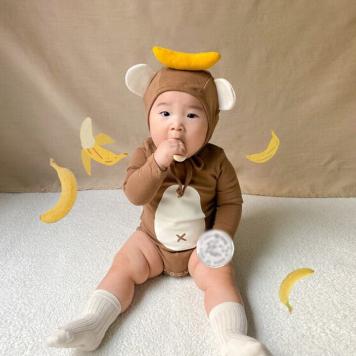 Baby Onesie Little Monkey Top Banana Romper 7