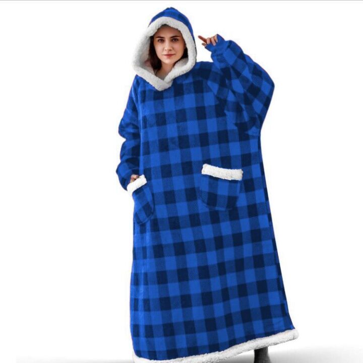 Unisex Flannel Blanket with Sleeves and Pocket 15
