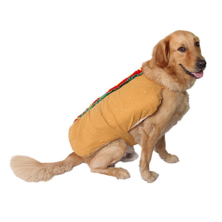 Pet Dog and Cat Costume, Cute Hot Dog Sandwich Costume, Funny Hot Dog Clothes, Cat Costume 2