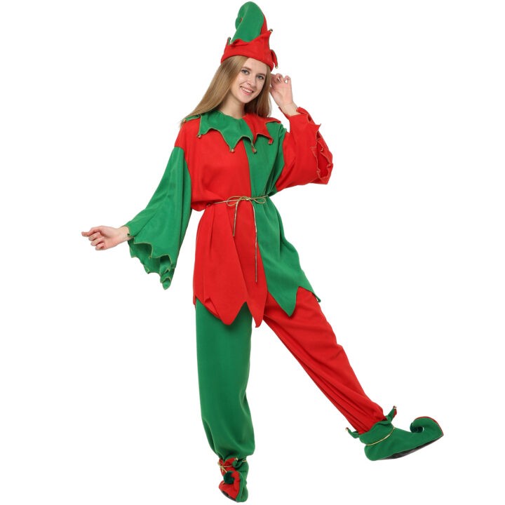 Christmas Costume Elf Long Sleeve Trousers Ladies Suit 1