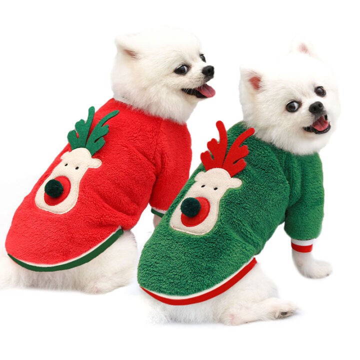 Pet Christmas Clothes Reindeer Print Sweater for Dog and Cat 1