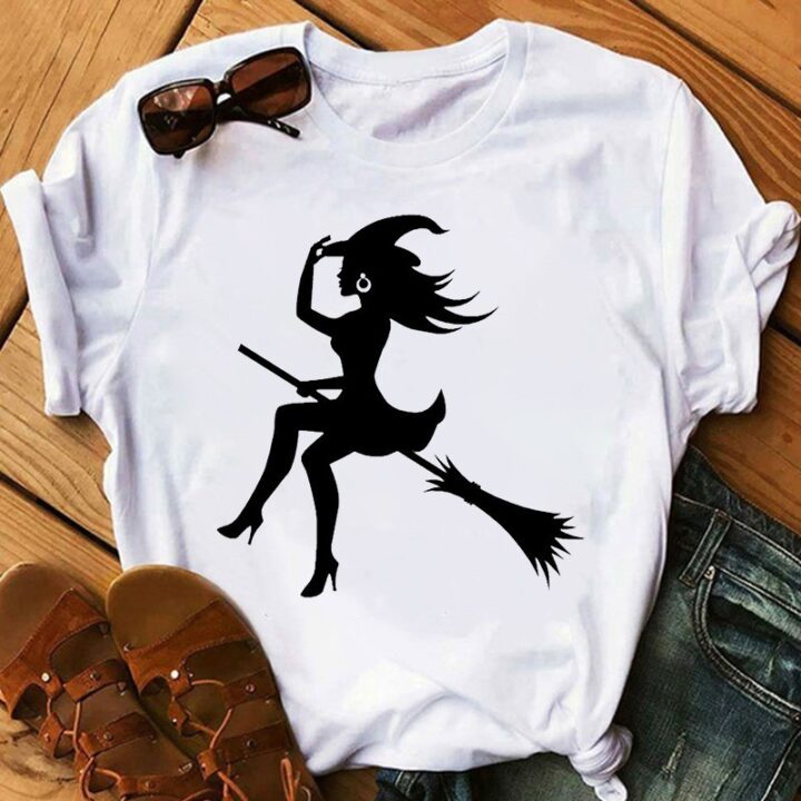 Cartoon Witch Print Outfit For Women 1