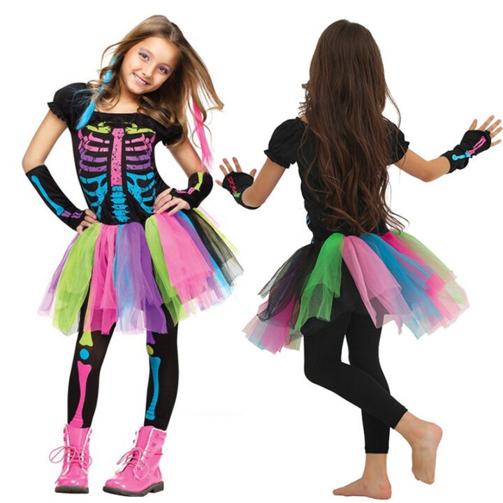 Spooky Rainbow skeleton Costume 1