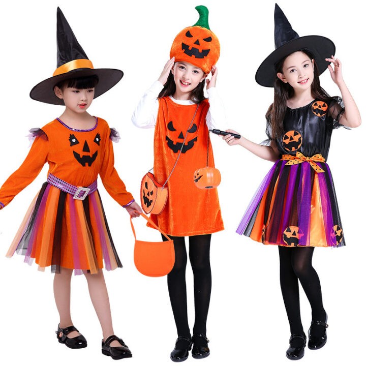 Cute Girls Pumpkin Costume 1