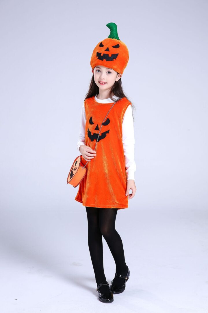 Cute Girls Pumpkin Costume 2