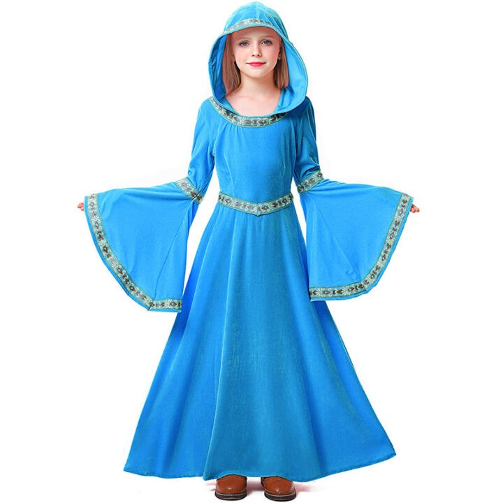 Medieval Hooded Dress for Girls 3