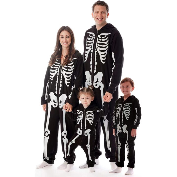 Skeleton Themed Family PJs 1