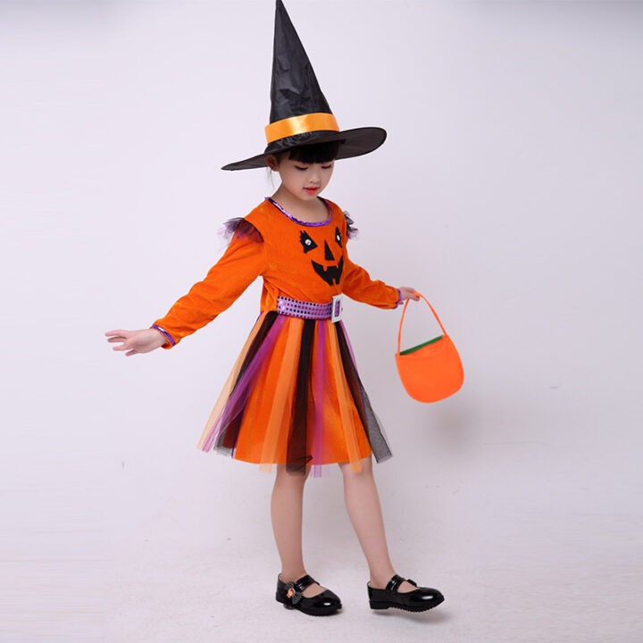 Cute Girls Pumpkin Costume 4