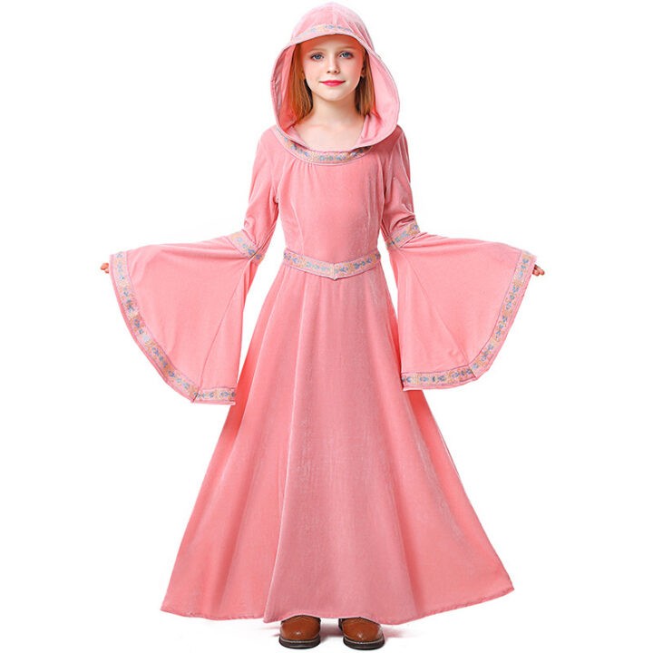 Medieval Hooded Dress for Girls 4