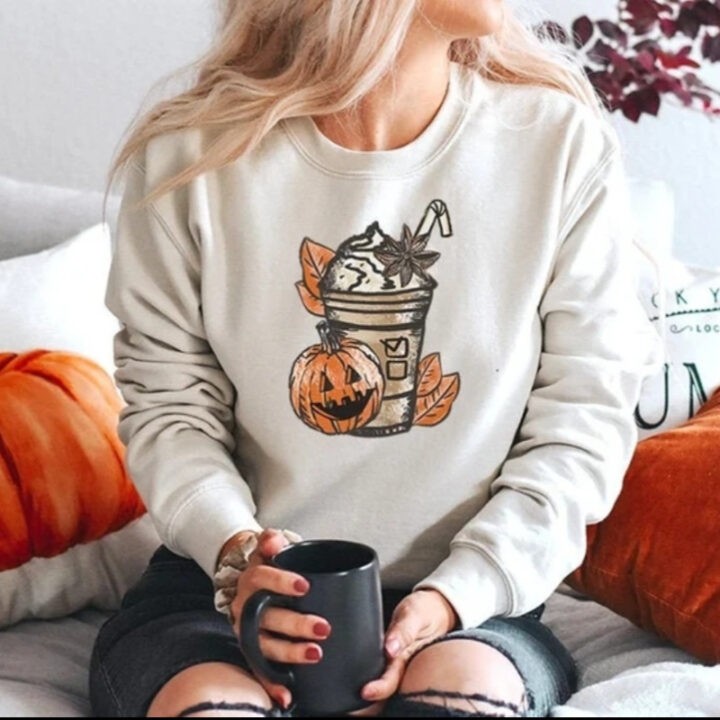 3D Pumpkin Printed Halloween Sweater 1