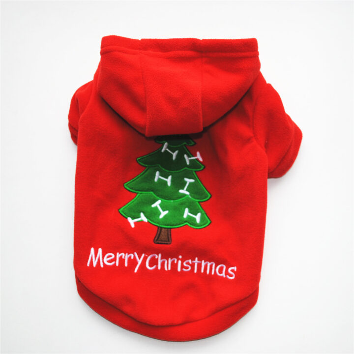 Fluffy Hooded Christmas Puppy Jacket 2