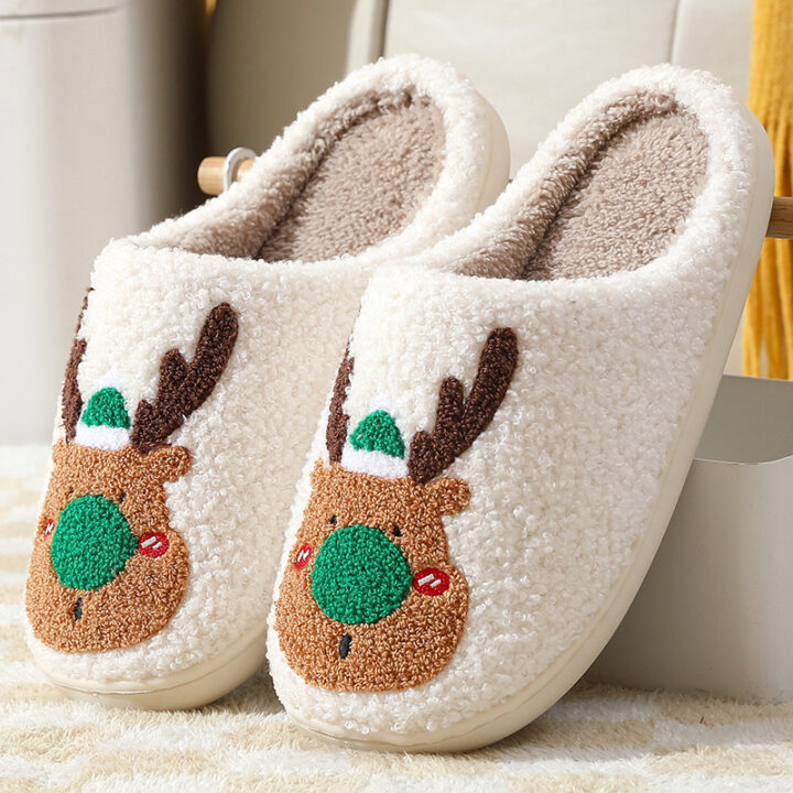 Cozy Christmas Elk Home Slippers 2