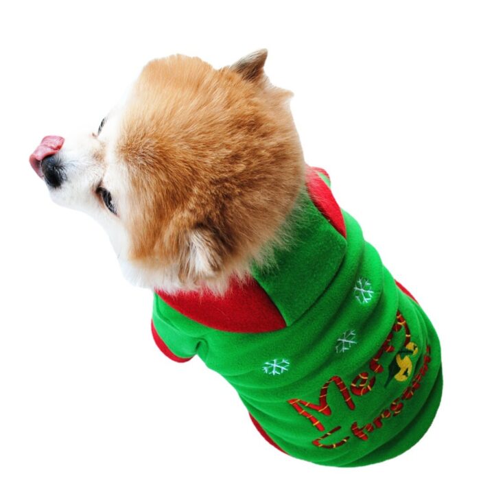 Fluffy Hooded Christmas Puppy Jacket 4