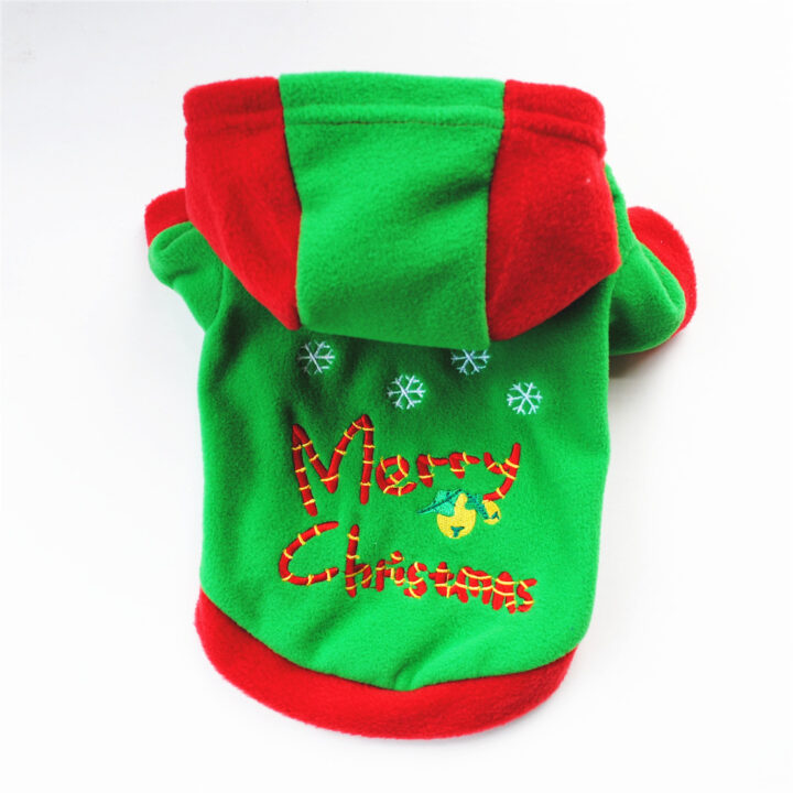 Fluffy Hooded Christmas Puppy Jacket 3