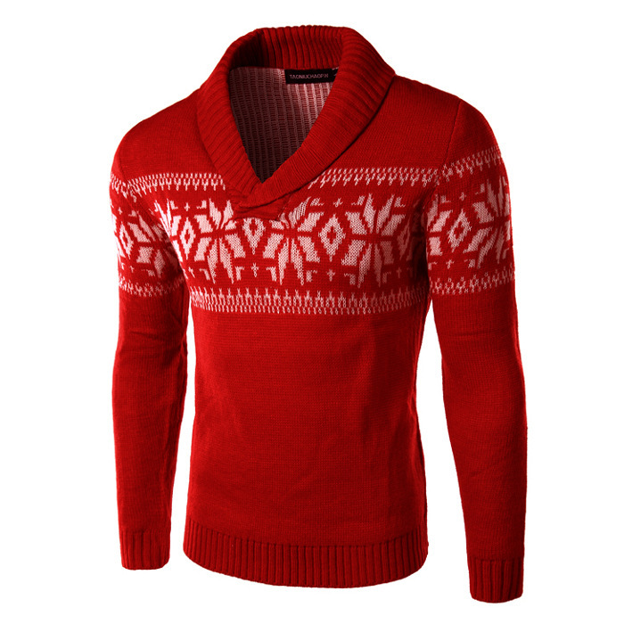 Snowflake Digital Print Sweater for Men 3