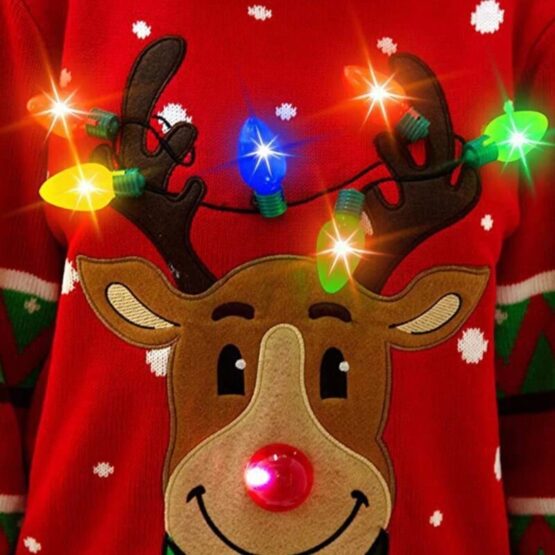 Reindeer Cartoon print Light-Up Sweater 11