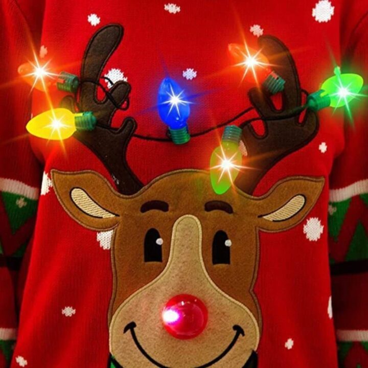 Reindeer Cartoon print Light-Up Sweater 5