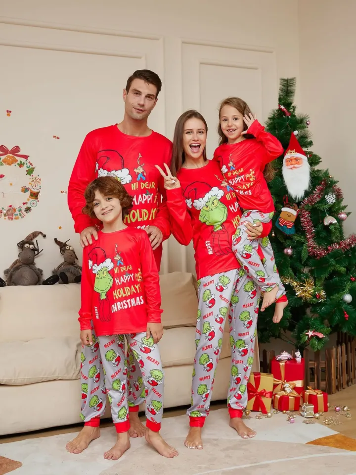 Grinch Xmas Family Pajamas Set 1