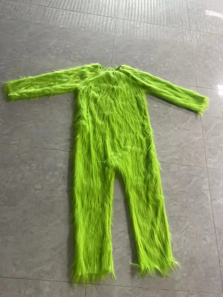 Green Fur Monster Grinchmen Costume 2