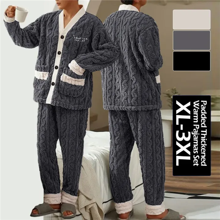 Warm fluffy PJ Set for Men 2