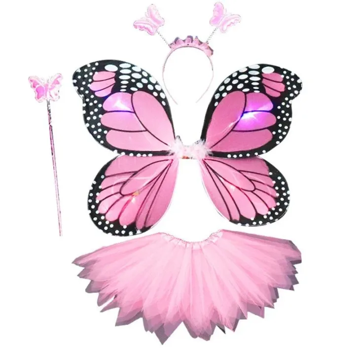 Fairy Princess Costume Set with LED Wings 3