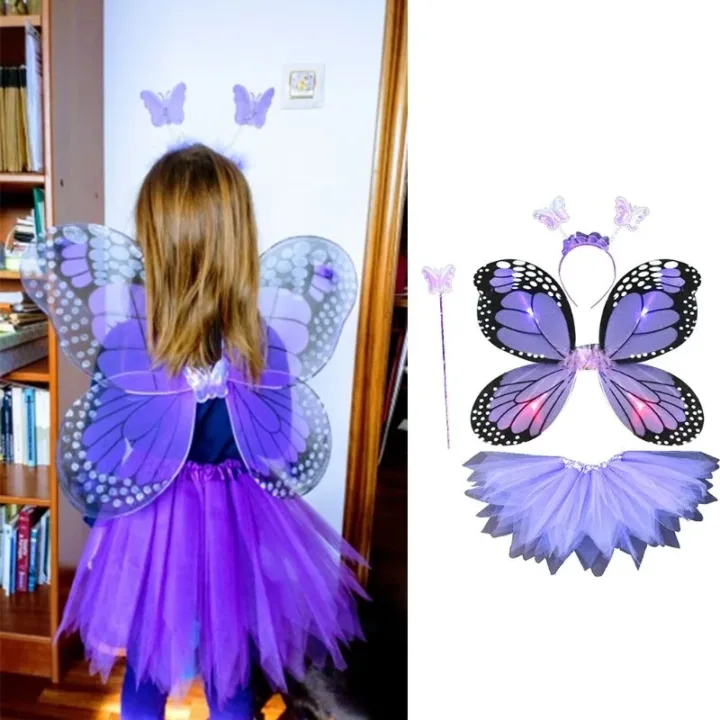 Fairy Princess Costume Set with LED Wings 4