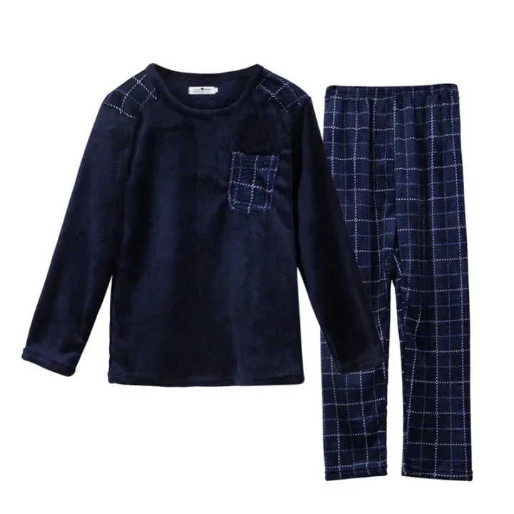 Adult Loose fit Long Sleeve Flannel Pajama Set 3