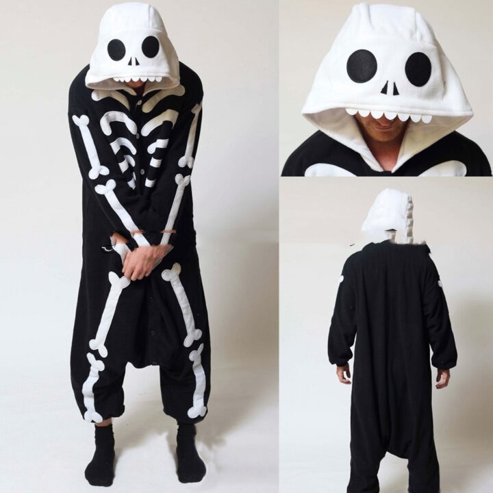Spooky Skull themed Onesie Man Pyjamas 1
